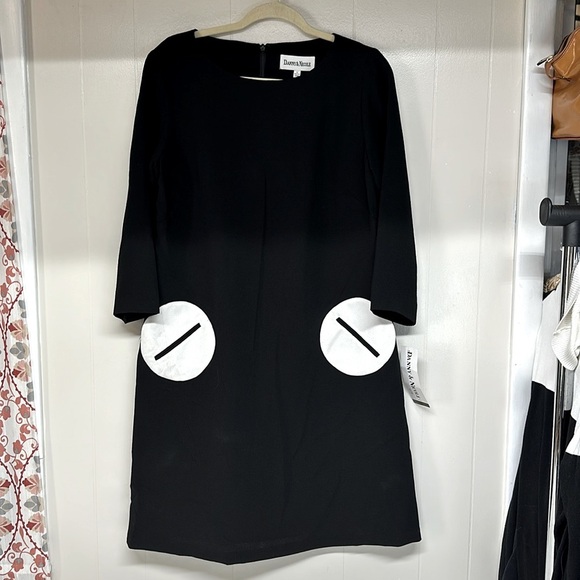 NWT Danny & Nicole Black & White Dress Sz 12 - Picture 1 of 6